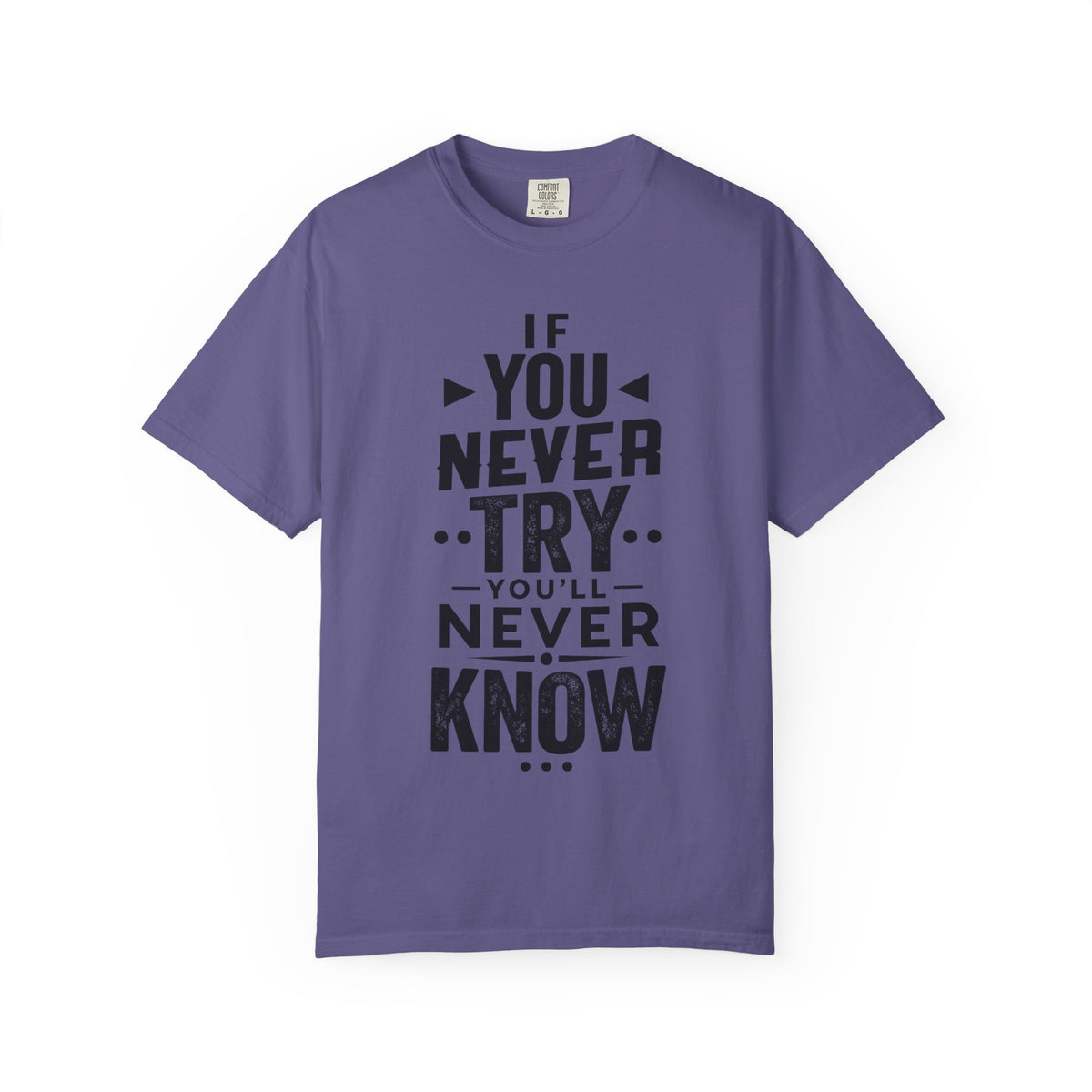 Motivational Graphic T-Shirt — "If You Never Try You'll Never Know" Inspirational Tee