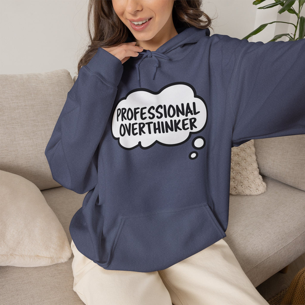 Professional Overthinker Hoodie - Funny Thought Bubble Sweatshirt for Overthinkers