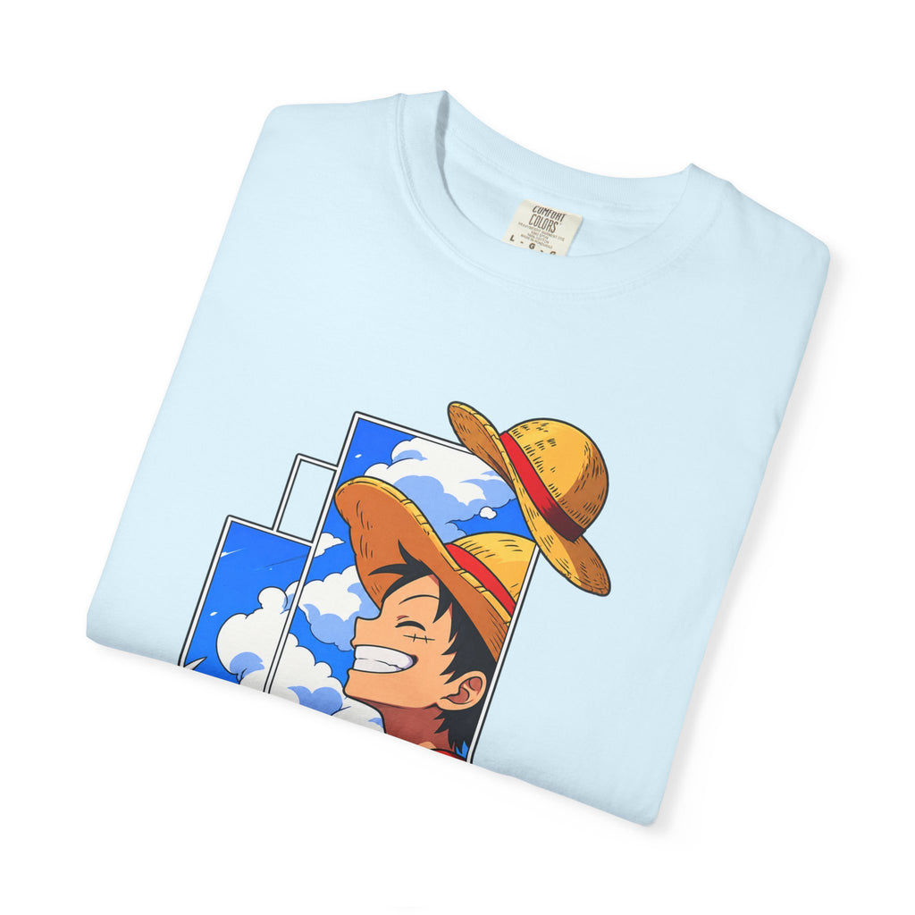 Anime Straw Hat Crew T-Shirt — Luffy Smiling Sky Graphic Tee