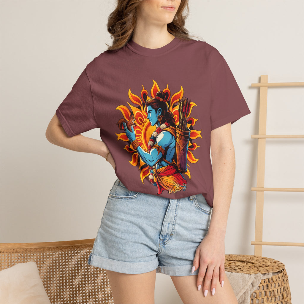 T-Shirt Ram Ji — Mythic Archer Illustration Tee (Sunburst Warrior Graphic)