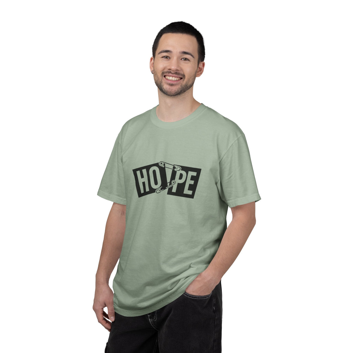 Hope Safety Pin T-Shirt — Graphic 'HOPE' Design