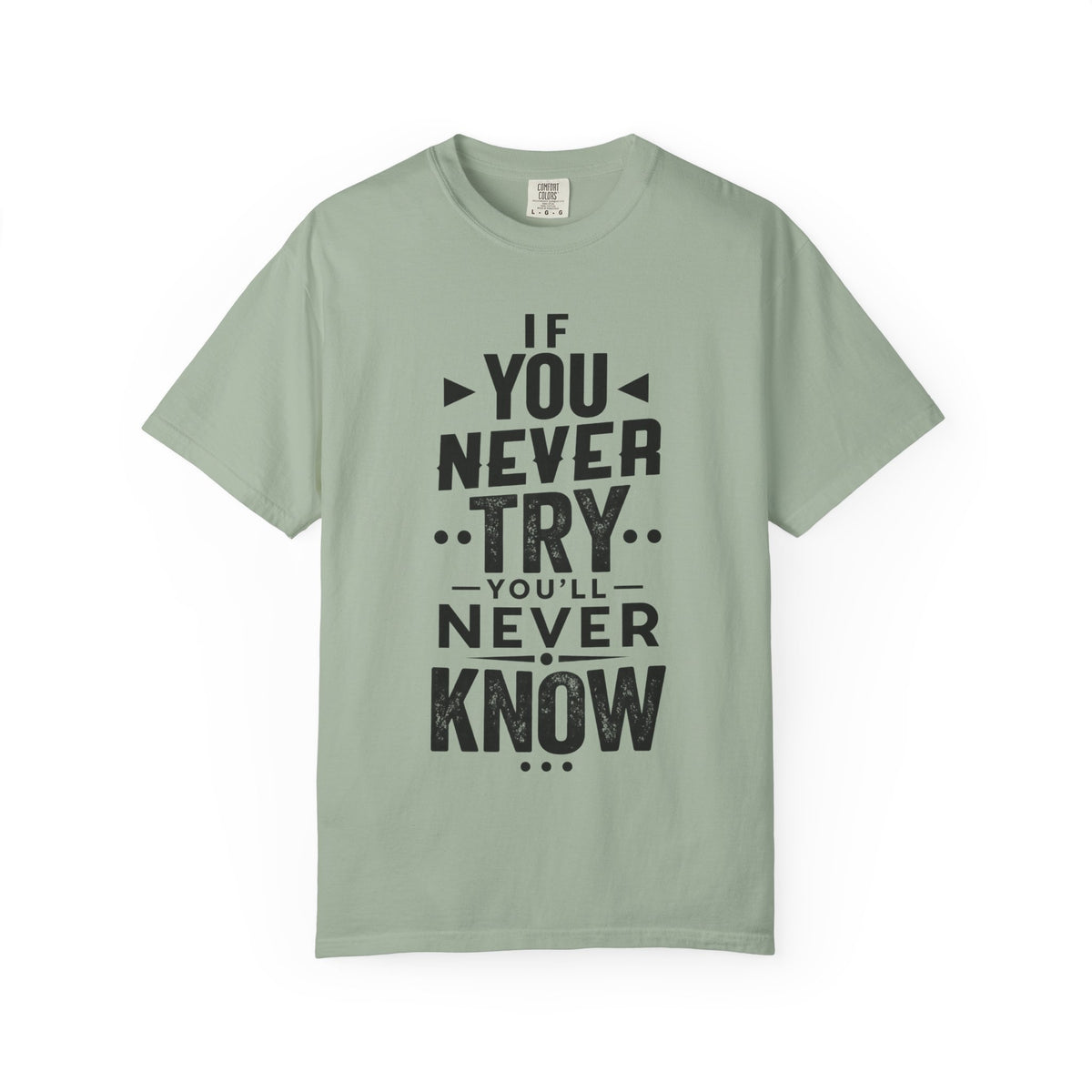 Motivational Graphic T-Shirt — "If You Never Try You'll Never Know" Inspirational Tee