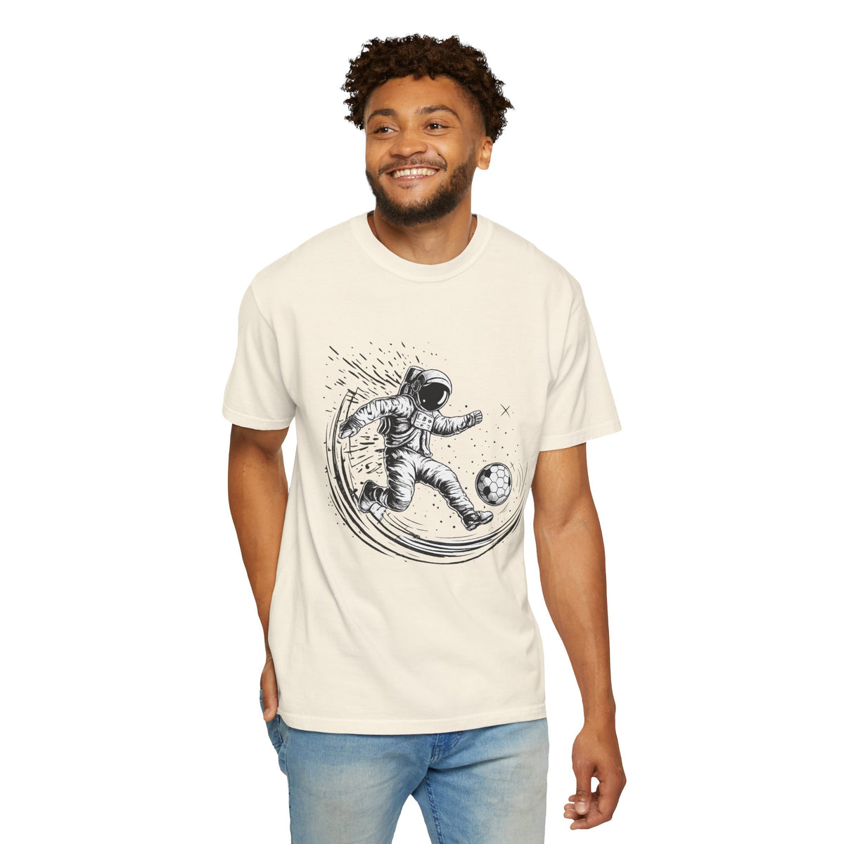 Astronaut Soccer T-Shirt — Space Football Graphic Tee