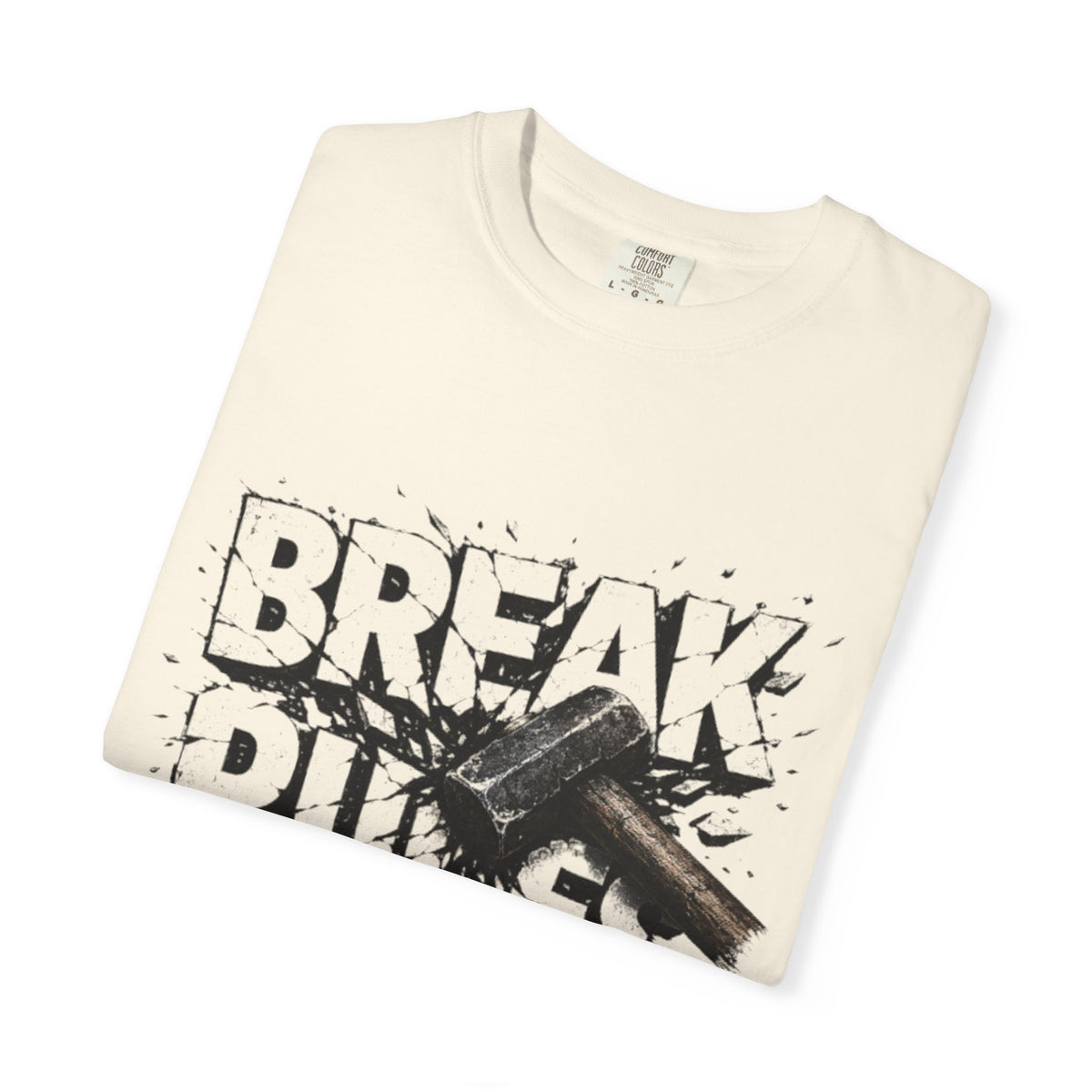 Break Rules T-Shirt — Graphic 'Break Rules' Design with Hammer
