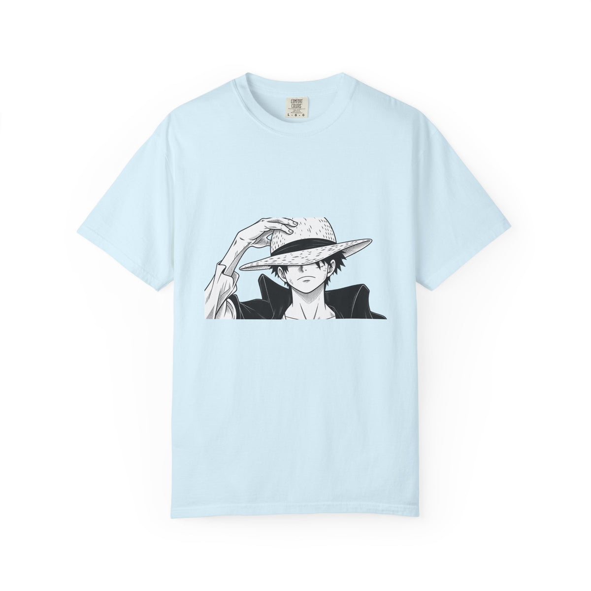 Anime Straw Hat Pirate T-Shirt – Minimal Luffy Illustration Tee