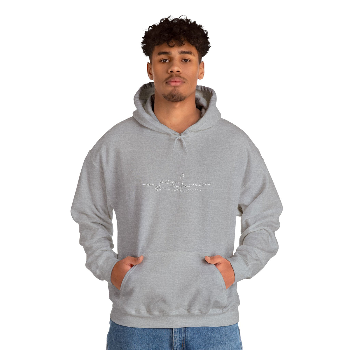 Airplane Silhouette Embroidered Hoodie — Minimal Flight Crew & Aviation Gift