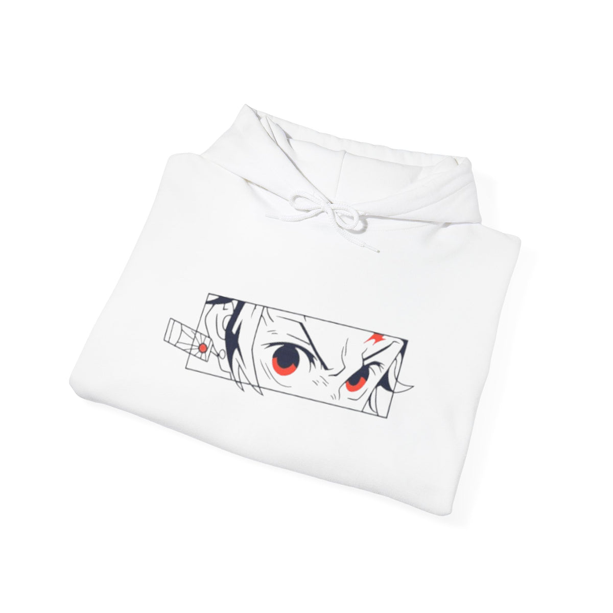 Anime Eyes Hoodie — Minimal Red & Black Manga Gaze Sweatshirt