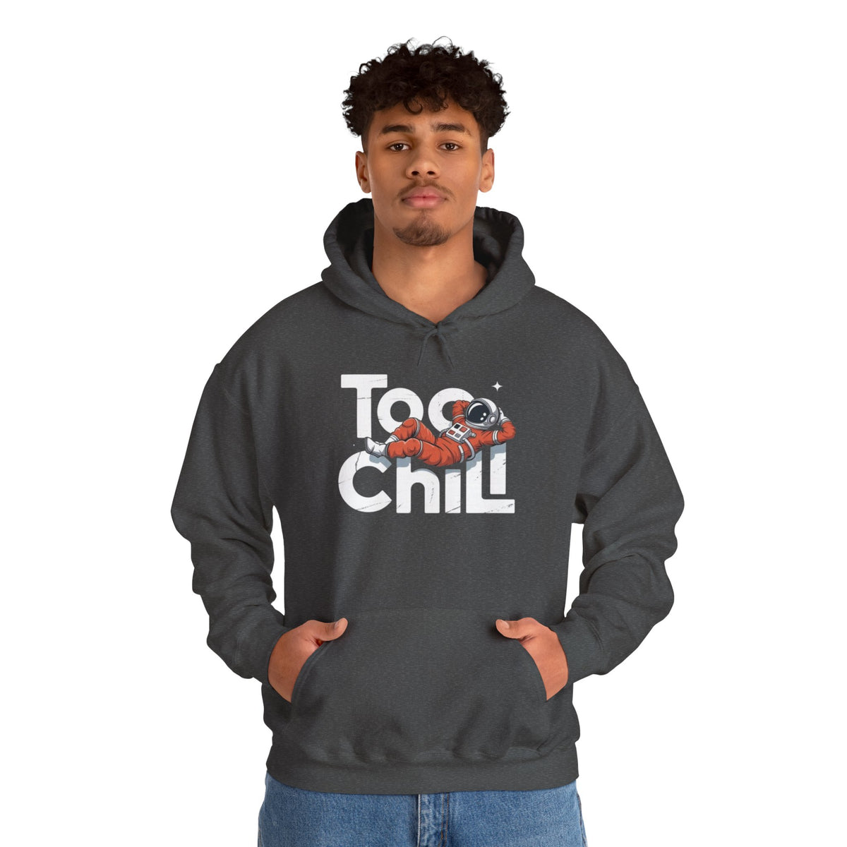 Too Chill Astronaut Hoodie — Retro Space Graphic Pullover