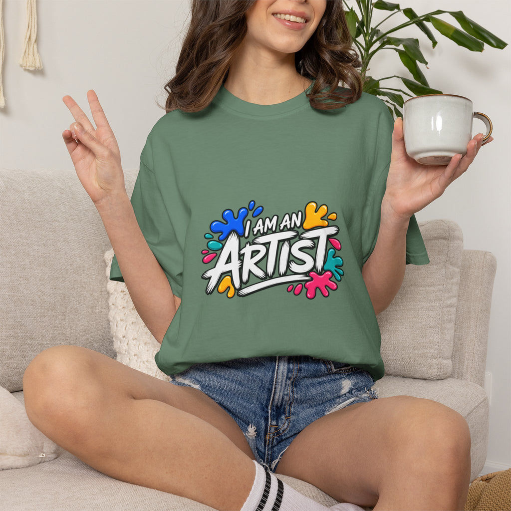 Artist T‑Shirt — "Human Artist" Colorful Paint Splash Graphic Tee