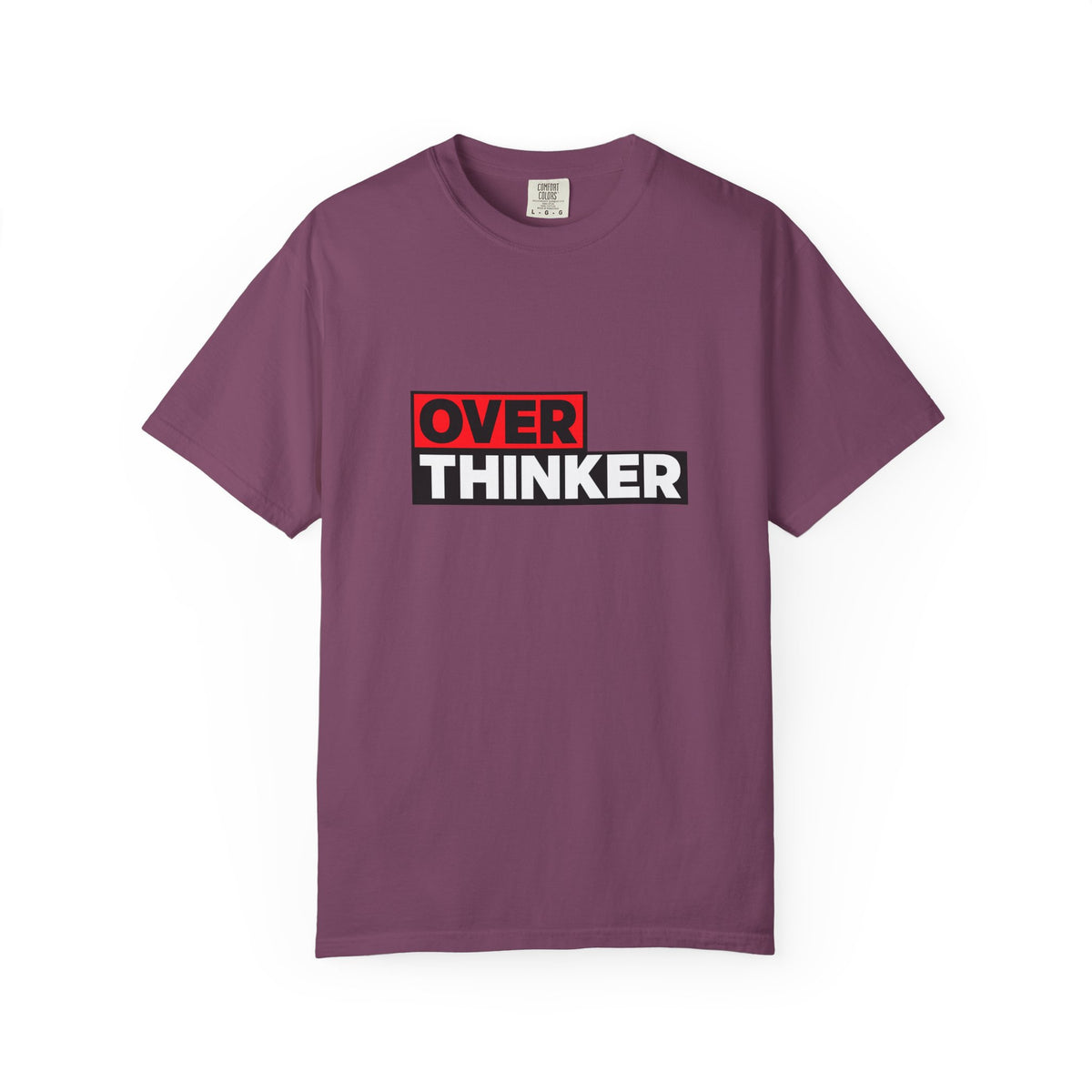 Overthinker Graphic T-Shirt — Bold Red & Black Text Tee