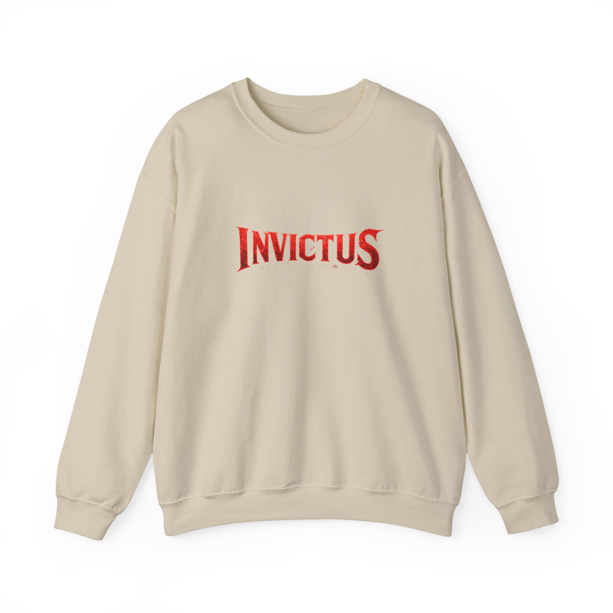 Invictus Crewneck Sweatshirt — Bold Red Script Pullover