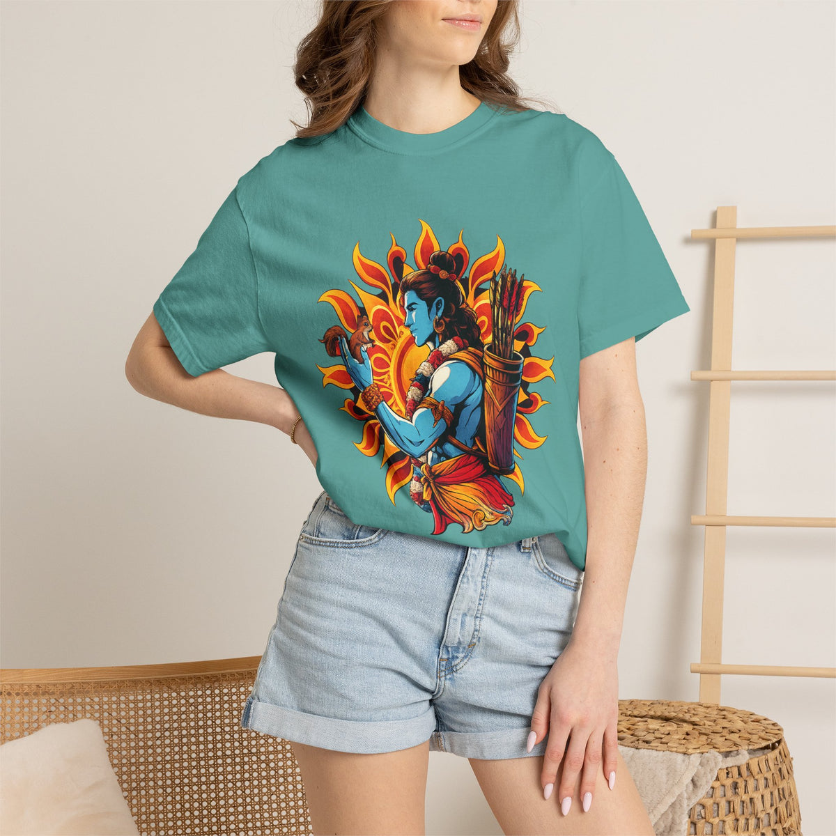 T-Shirt Ram Ji — Mythic Archer Illustration Tee (Sunburst Warrior Graphic)