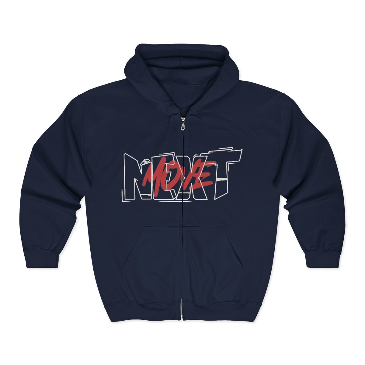 Next With Heart Zip Hoodie — 'NEXT' Graffiti Heart Full-Zip Hoodie
