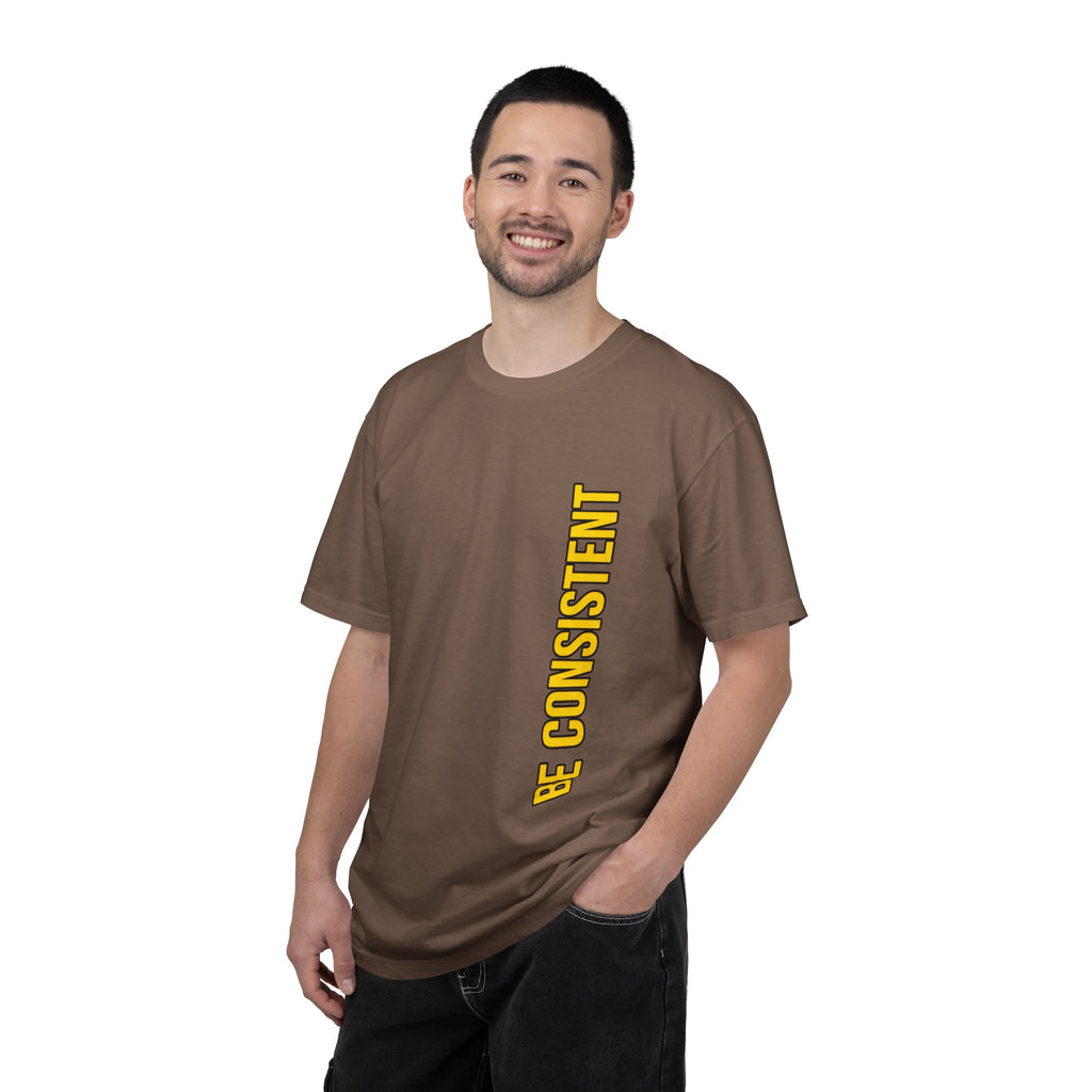 Be Consistent Vertical Graphic T-Shirt — Motivational Fitness Tee