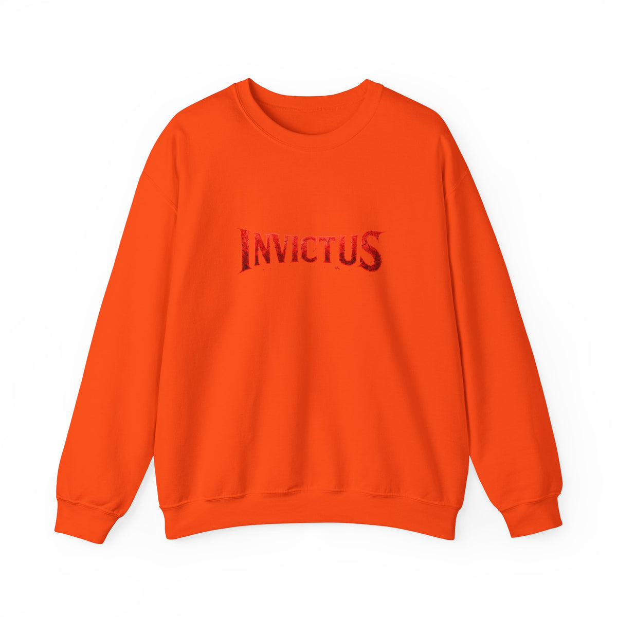 Invictus Crewneck Sweatshirt — Bold Red Script Pullover