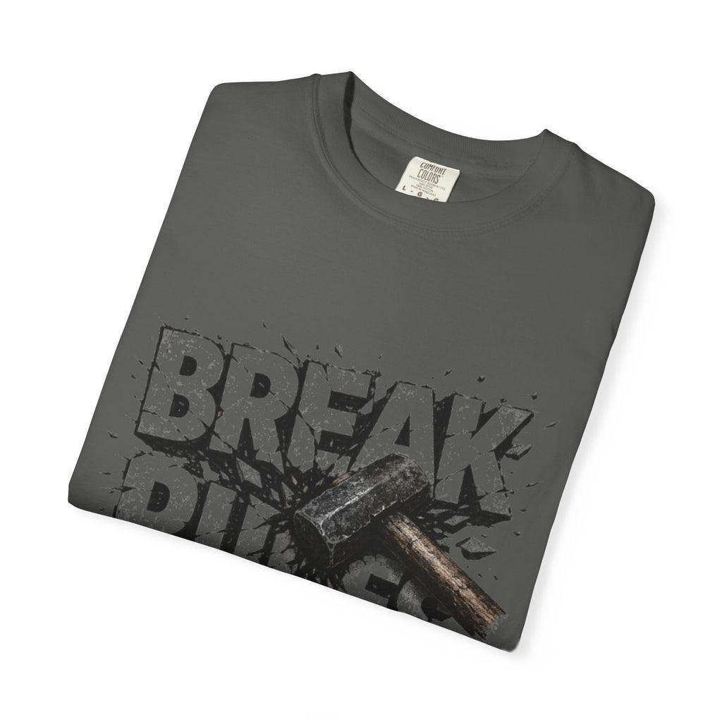 Break Rules T-Shirt — Graphic 'Break Rules' Design with Hammer