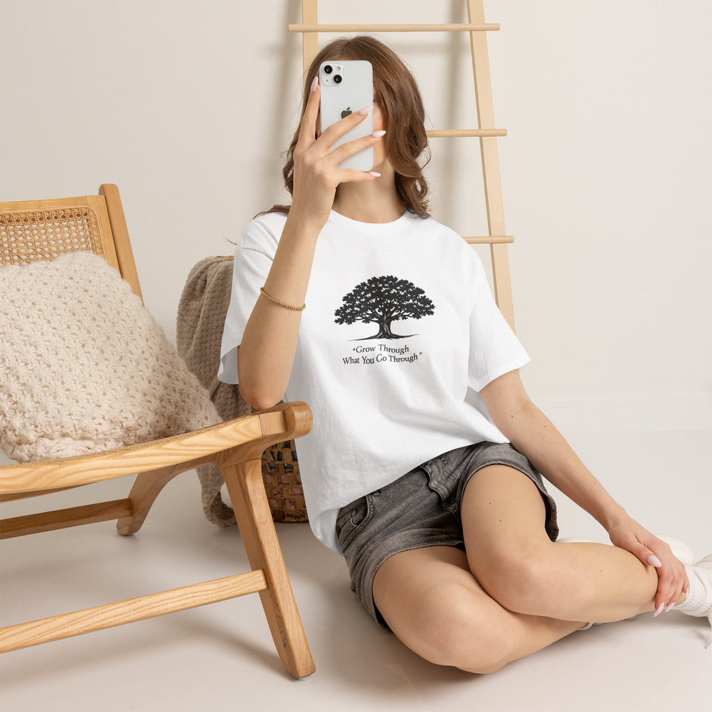 Tree of Growth T-Shirt — "Grow Through What You Go Through" Inspirational Tee