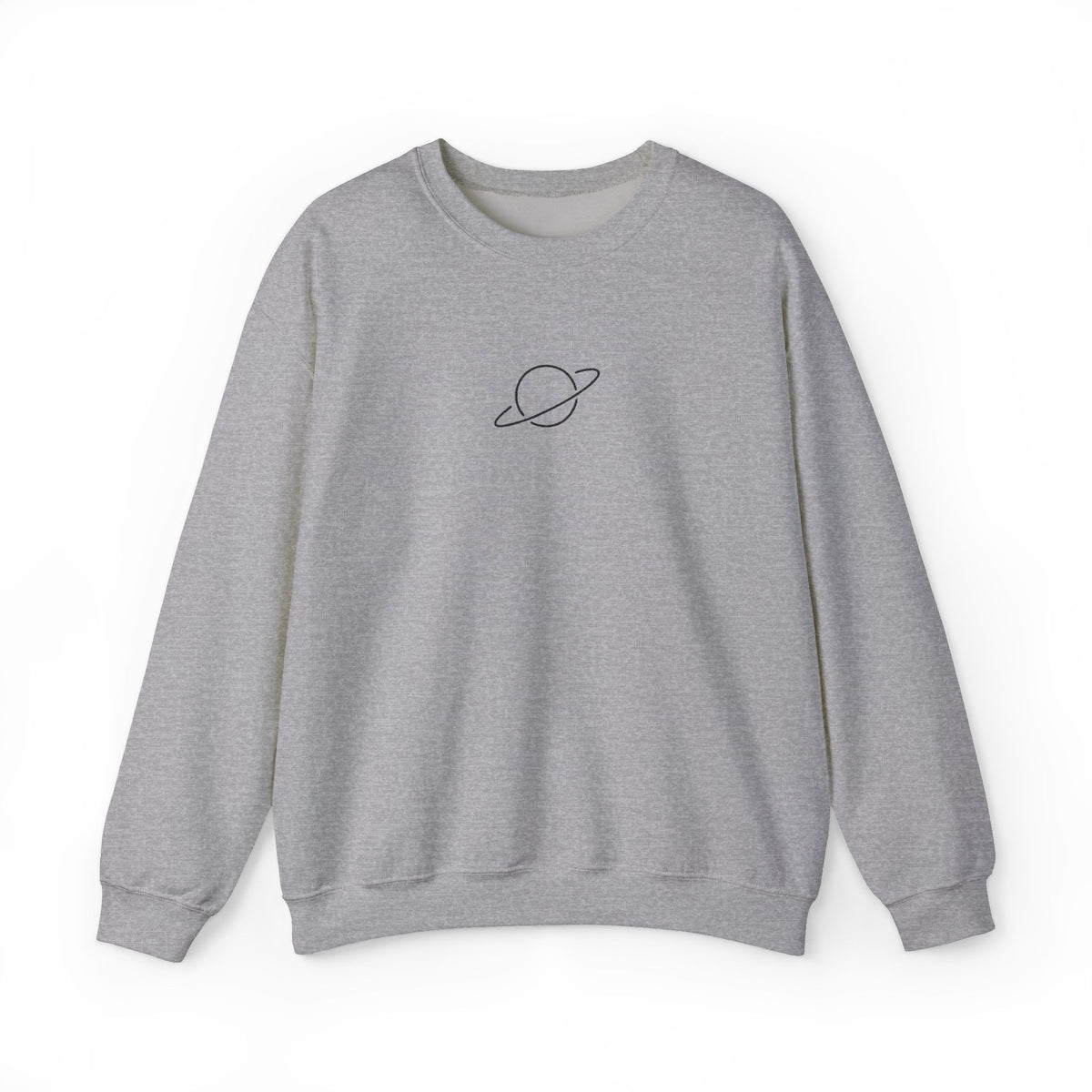 Minimal Planet Crewneck Sweatshirt Embroidered
