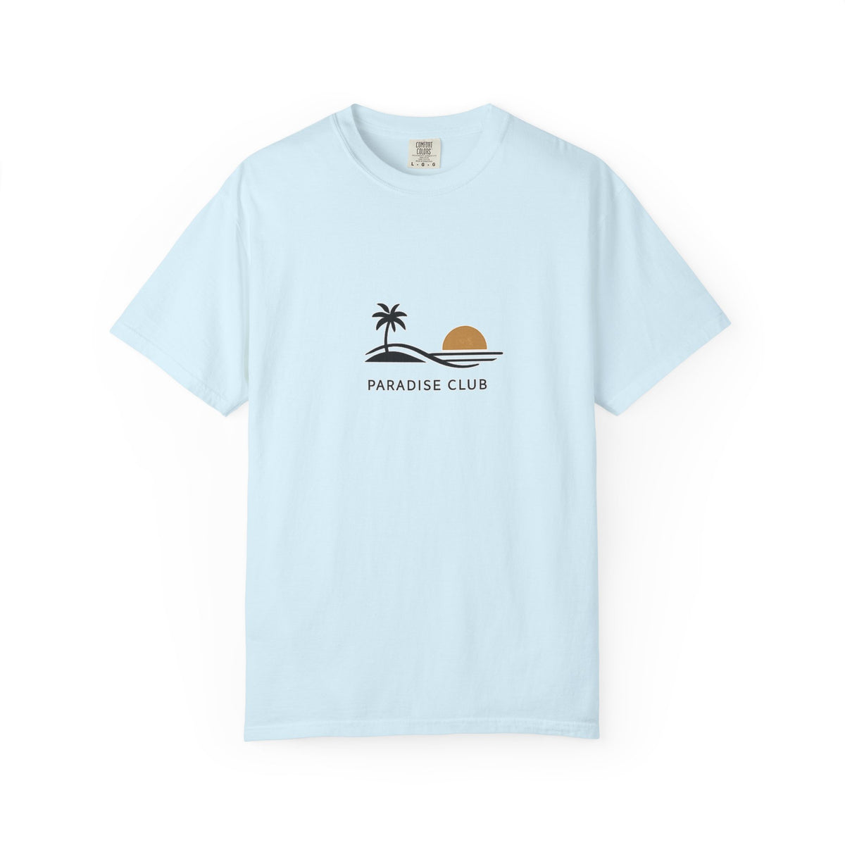 Paradise Club Tee — Minimal Sunset Palm Graphic T-Shirt