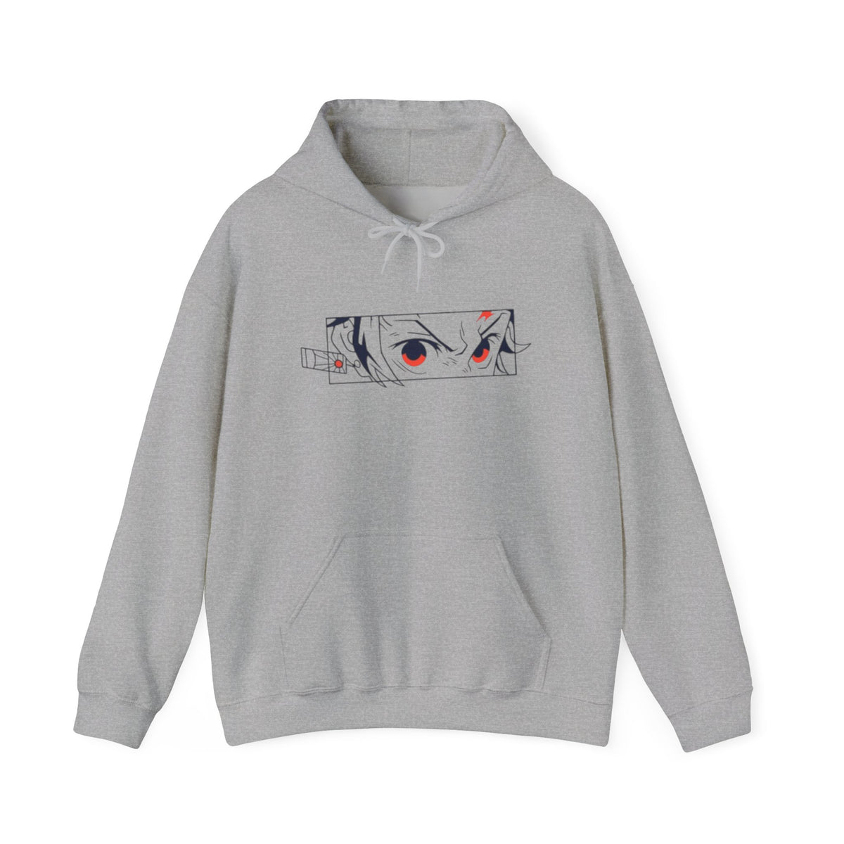 Anime Eyes Hoodie — Minimal Red & Black Manga Gaze Sweatshirt