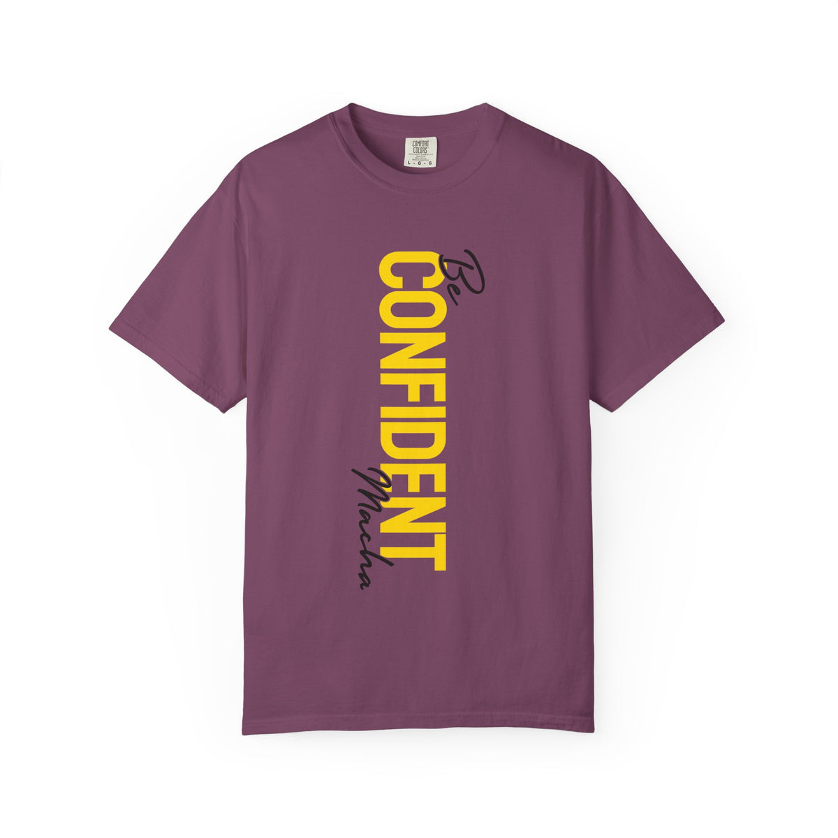 Be Confident Vertical Text T-Shirt — Motivational Graphic Tee