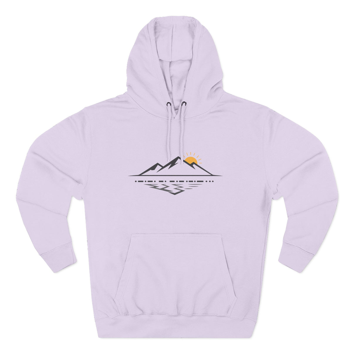 Mountain Sunrise Hoodie — Minimal Outdoor Graphic Pullover