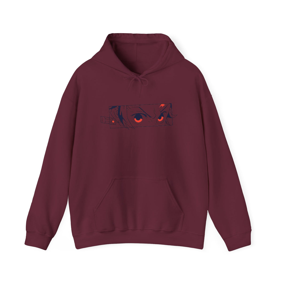 Anime Eyes Hoodie — Minimal Red & Black Manga Gaze Sweatshirt