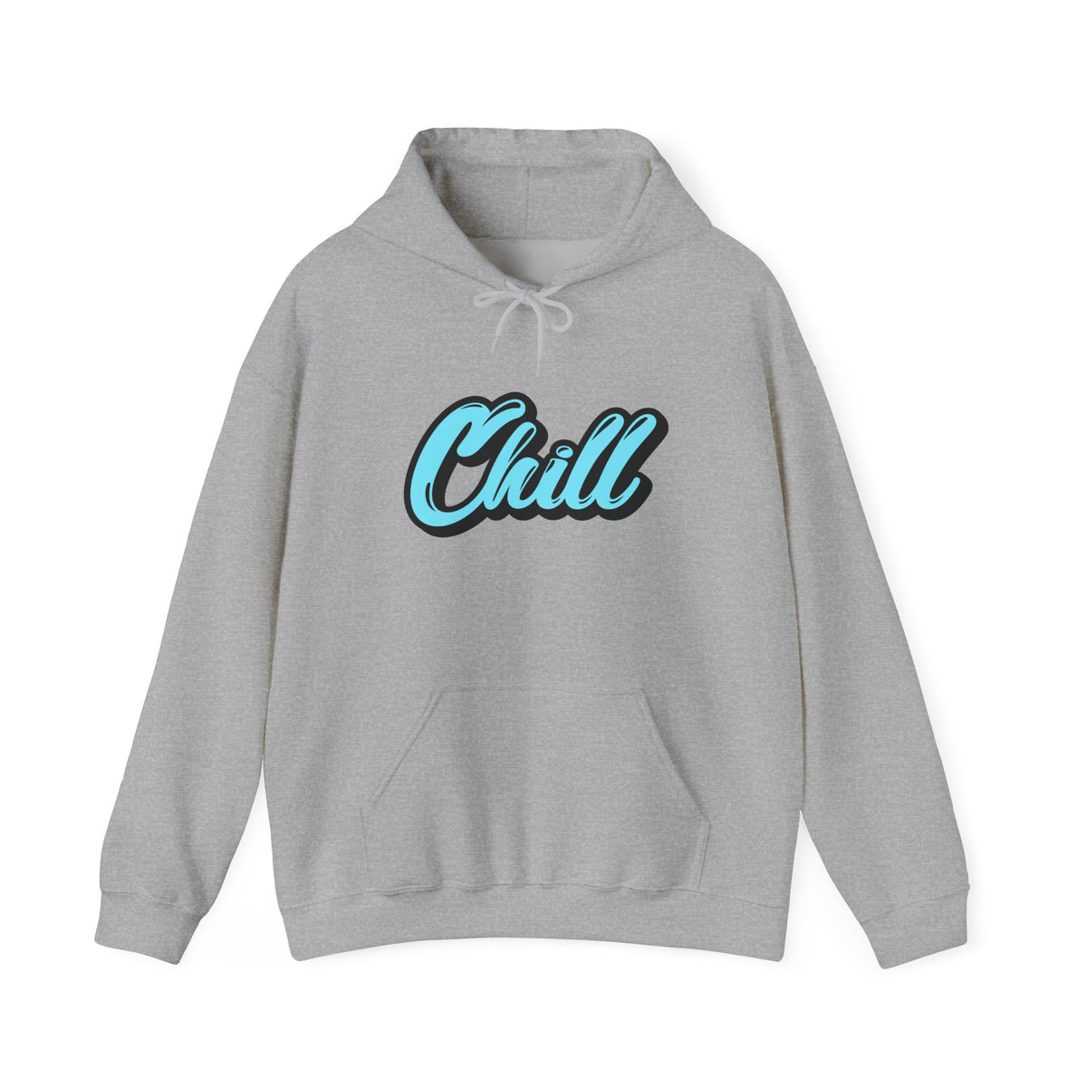 Chill Script Hoodie — Retro Blue Chill Graphic Pullover