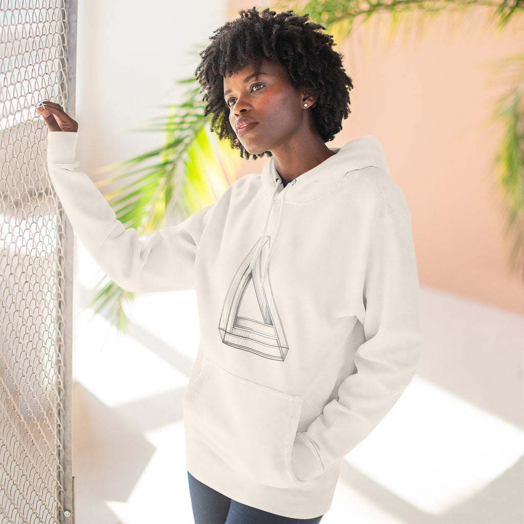 Minimal Geometric Triangle Hoodie — Three-Panel Illusion Design