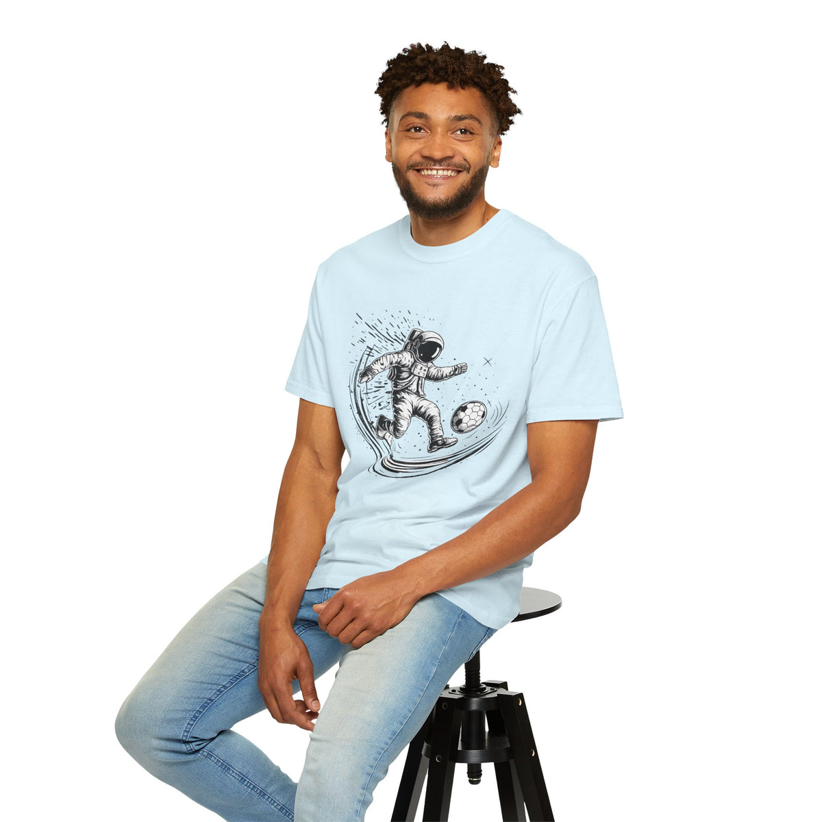 Astronaut Soccer T-Shirt — Space Football Graphic Tee