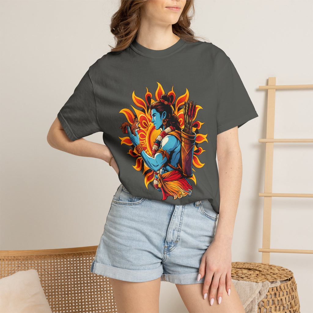 T-Shirt Ram Ji — Mythic Archer Illustration Tee (Sunburst Warrior Graphic)