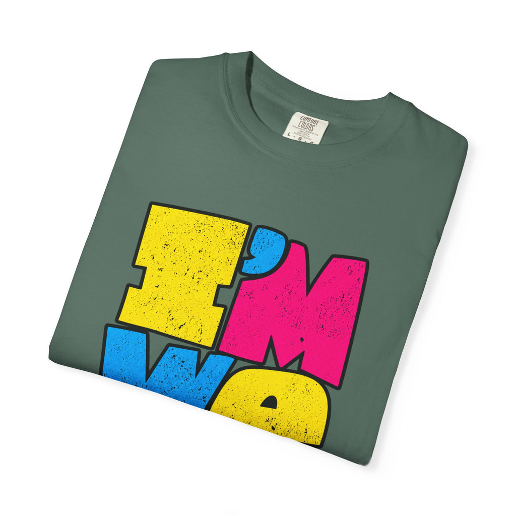 "I'M WEIRD" Colorblock Graphic T-Shirt — Retro Pop Statement Tee