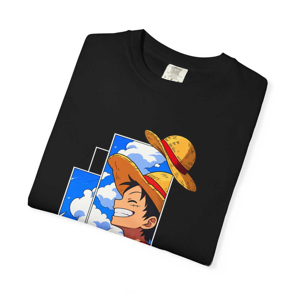 Anime Straw Hat Crew T-Shirt — Luffy Smiling Sky Graphic Tee