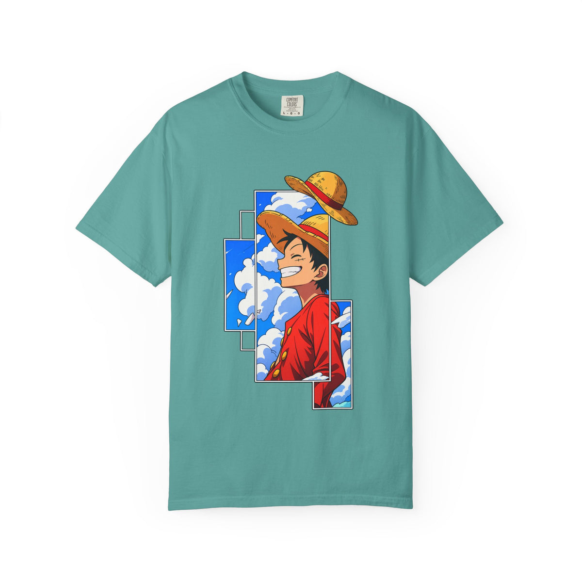 Anime Straw Hat Crew T-Shirt — Luffy Smiling Sky Graphic Tee