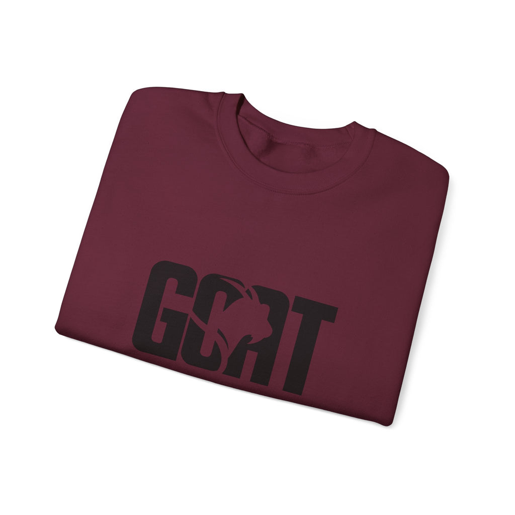 GOAT Graphic Sweatshirt — Athletic "GOAT" Logo Crewneck for Sports Fans
