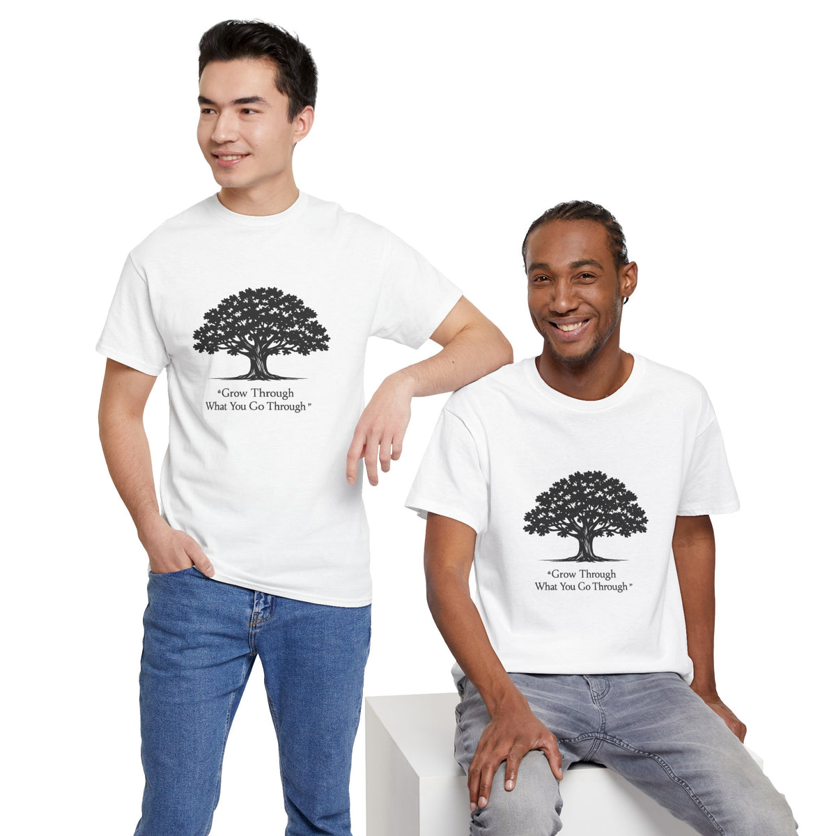 Tree of Growth T-Shirt — "Grow Through What You Go Through" Inspirational Tee