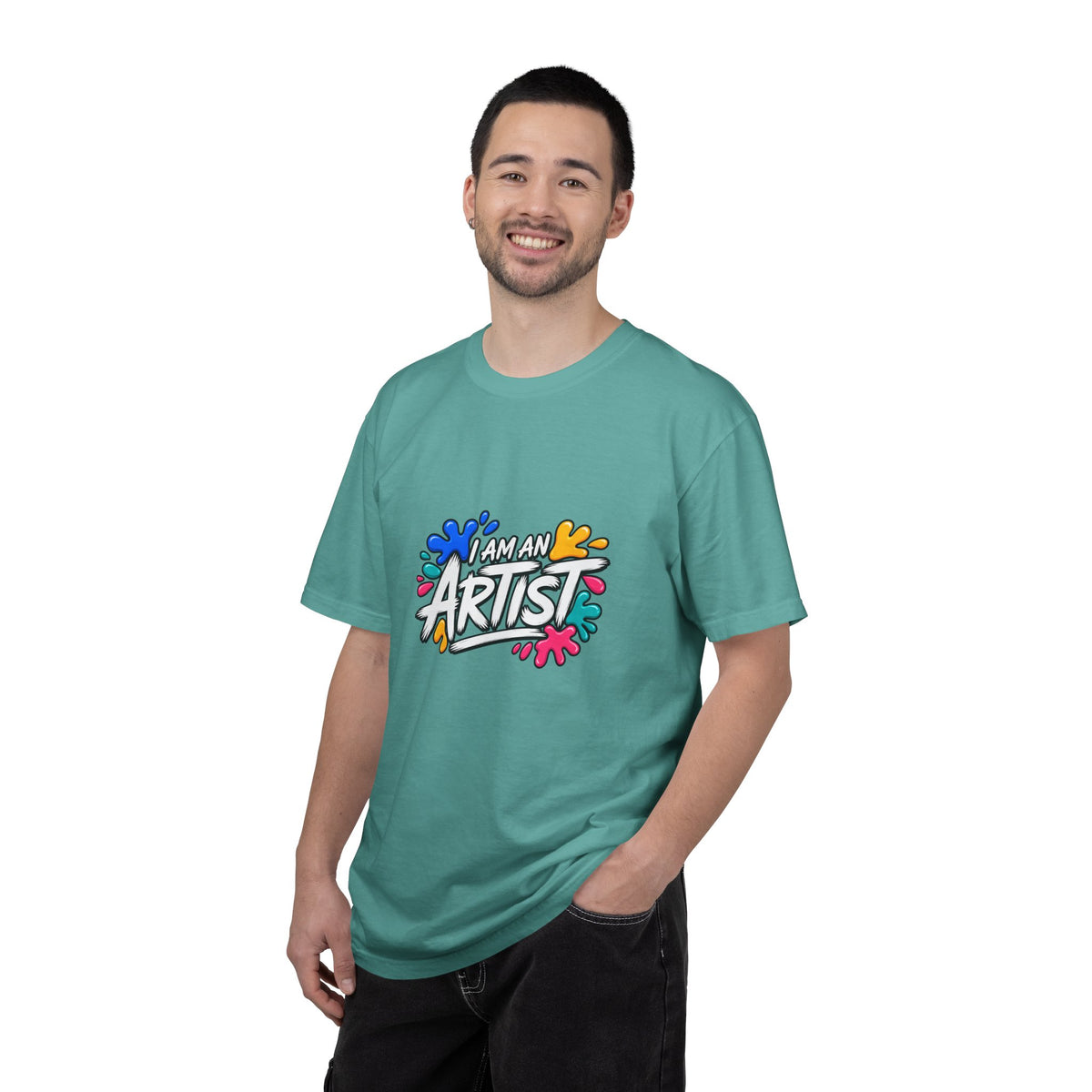 Artist T‑Shirt — "Human Artist" Colorful Paint Splash Graphic Tee