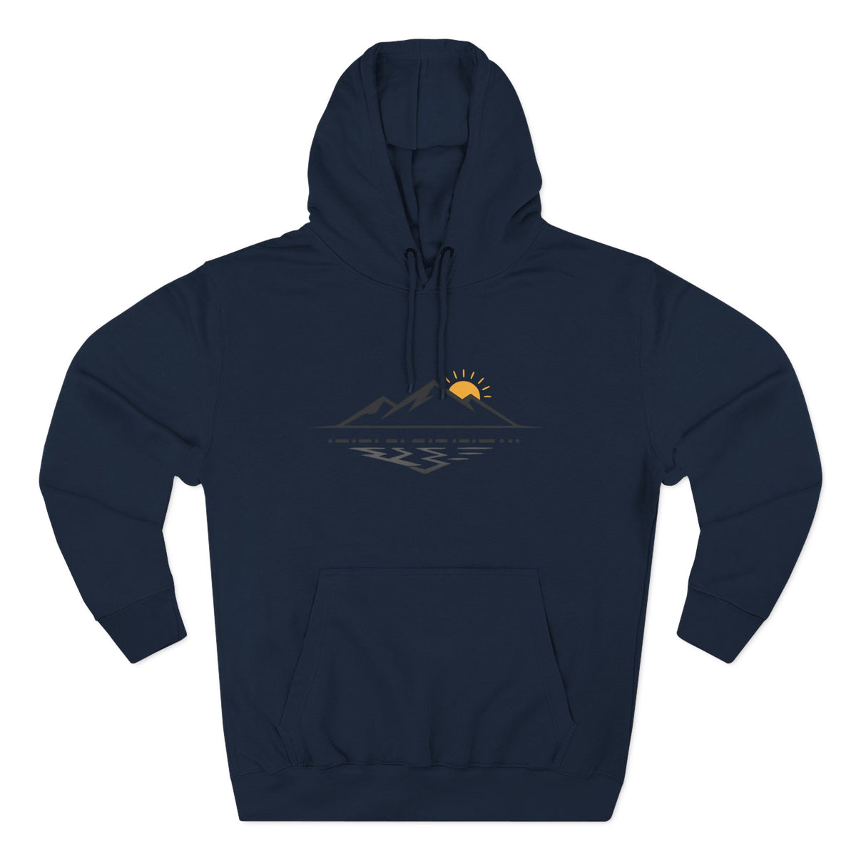 Mountain Sunrise Hoodie — Minimal Outdoor Graphic Pullover