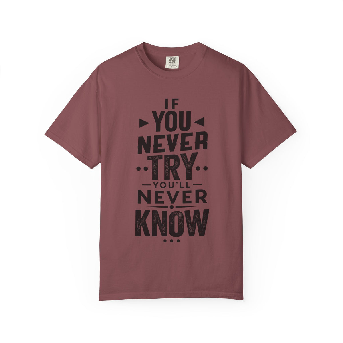 Motivational Graphic T-Shirt — "If You Never Try You'll Never Know" Inspirational Tee