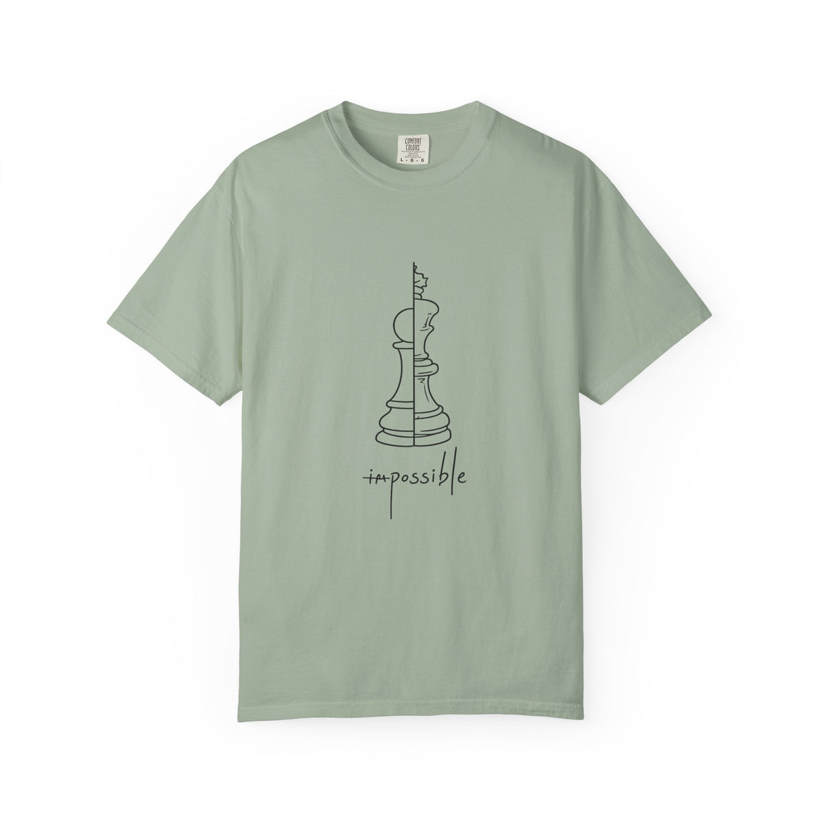 Chess Pawn to King T-Shirt — "Impassible" Minimalist Line Art Tee