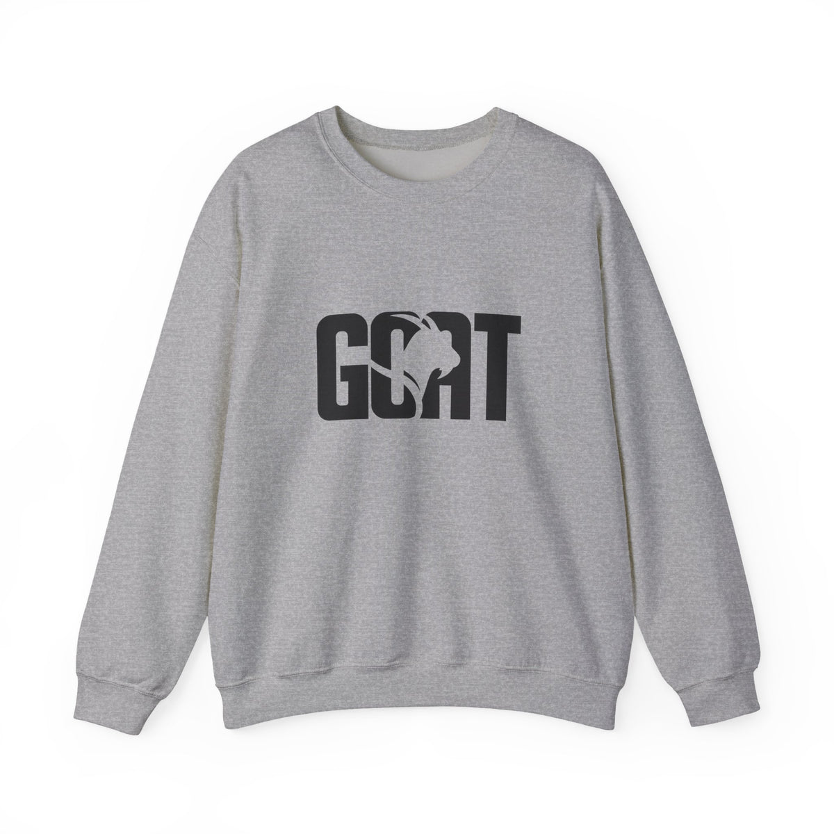 GOAT Graphic Sweatshirt — Athletic "GOAT" Logo Crewneck for Sports Fans