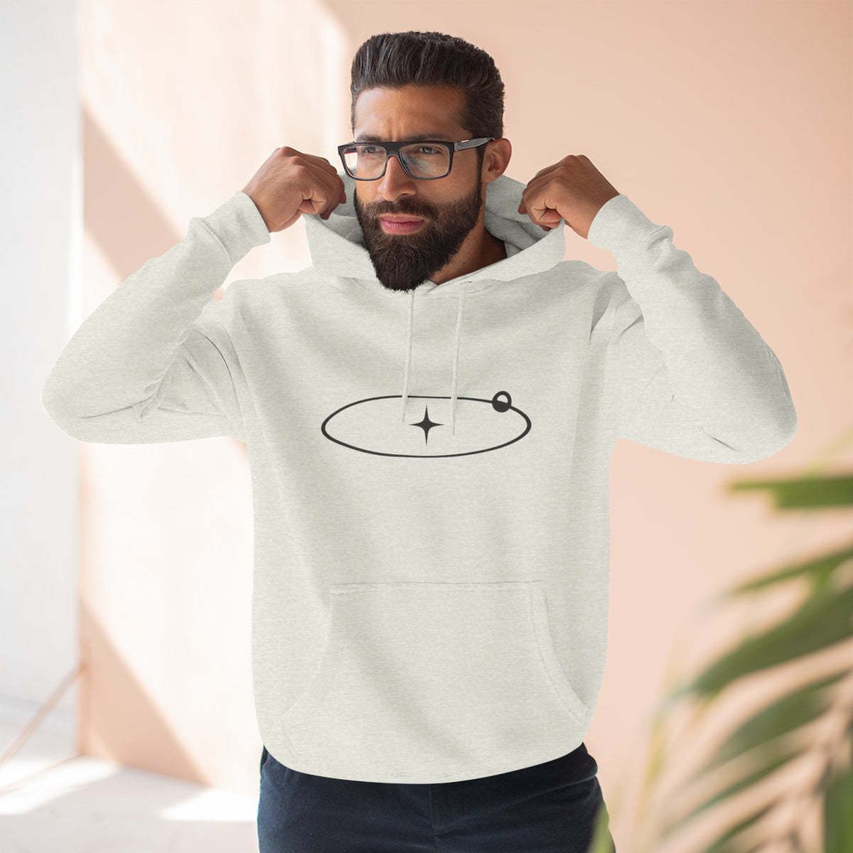 Minimal Orbit Hoodie — Simple Space Graphic Pullover