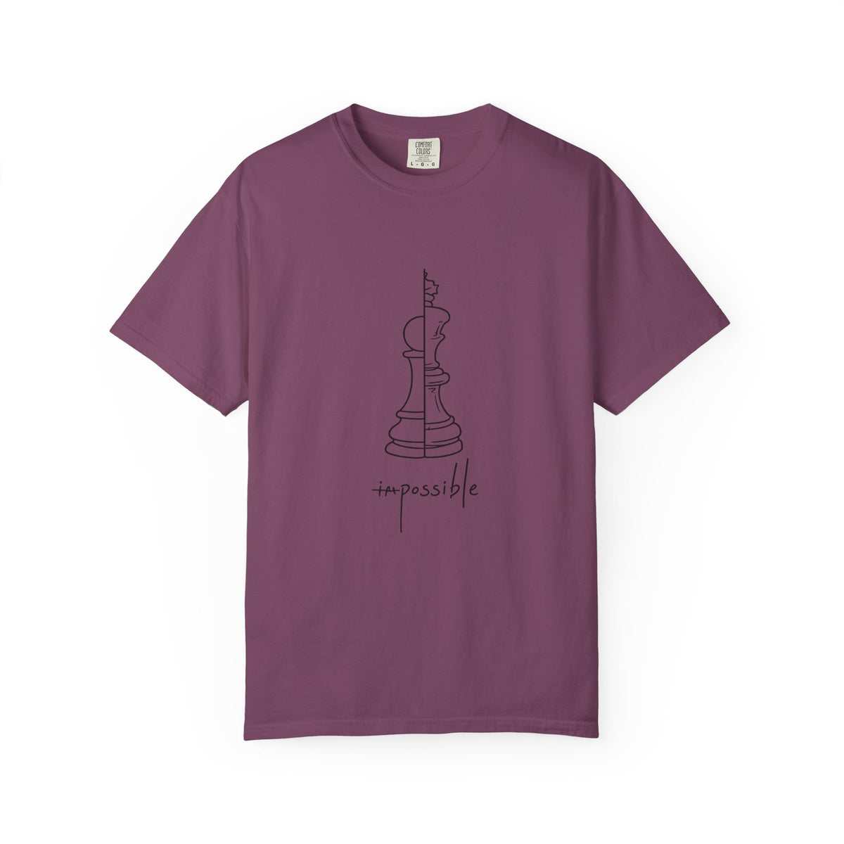 Chess Pawn to King T-Shirt — "Impassible" Minimalist Line Art Tee