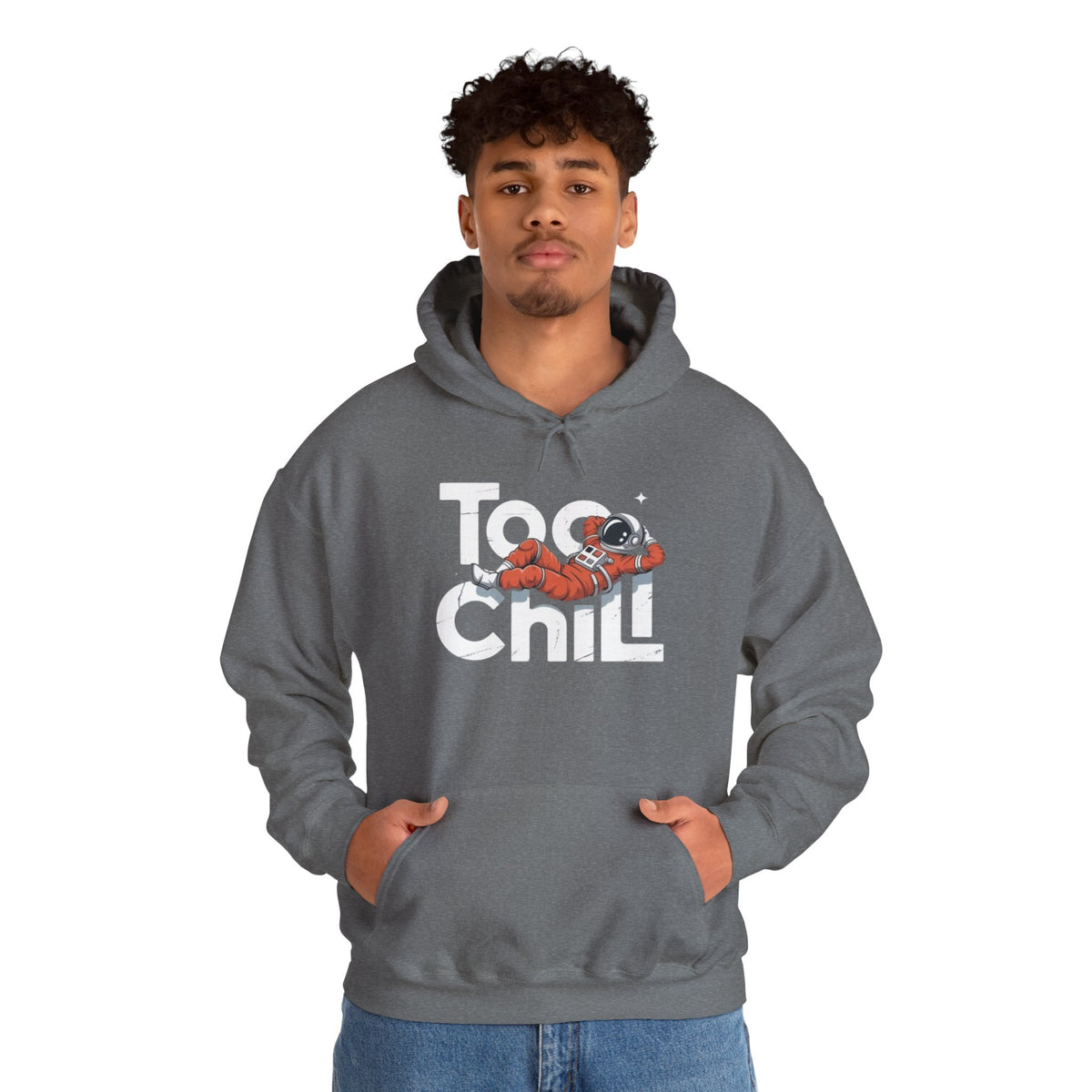 Too Chill Astronaut Hoodie — Retro Space Graphic Pullover