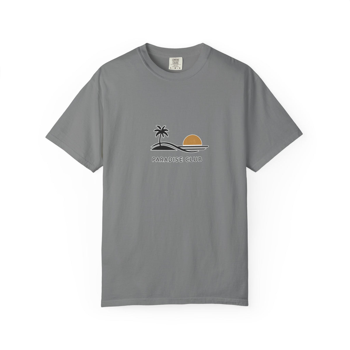 Paradise Club Tee — Minimal Sunset Palm Graphic T-Shirt