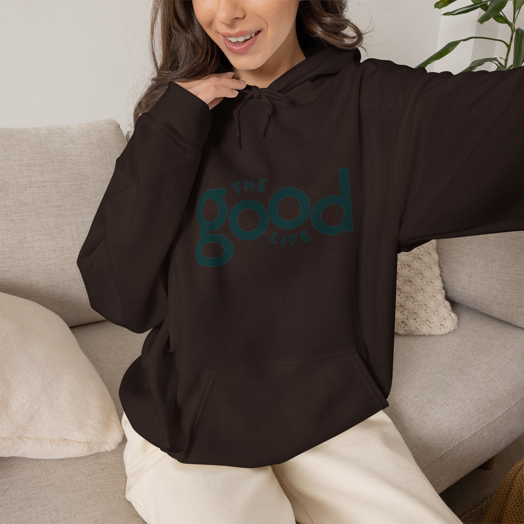 The Good Life Hoodie – Minimal Retro Logo Pullover