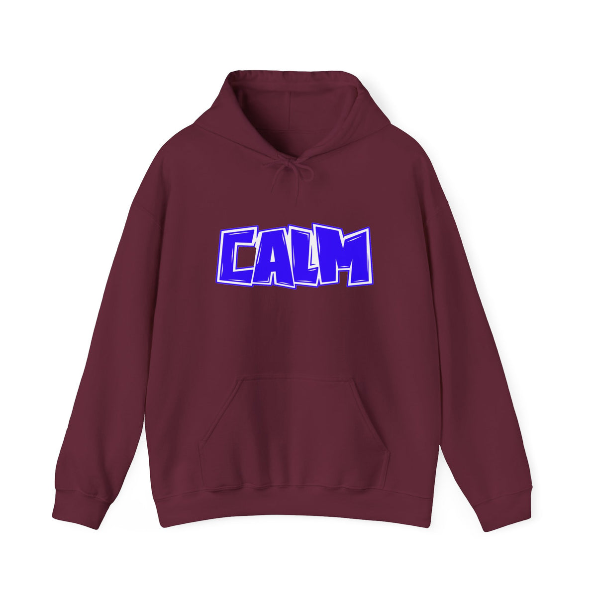 Calm Graphic Hoodie — Bold Blue Streetwear Pullover