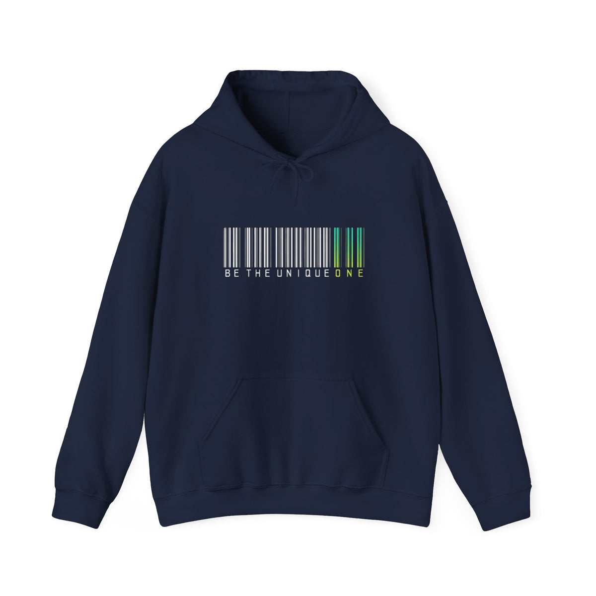 Unique One Barcode Hoodie — "Be the Unique One" Graphic Pullover